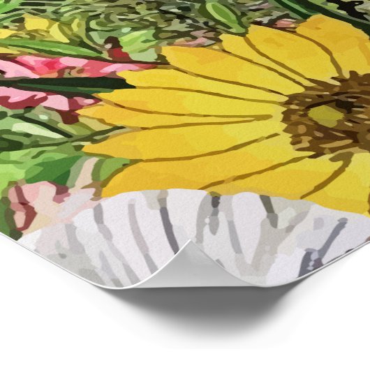 Botanische bloem Natuur Wilde bloem Poster (Hoek)