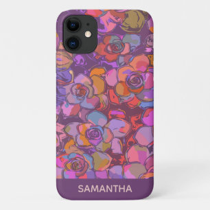 Botanische bloem Paarse Floral Kunst op maat Case-Mate iPhone Case