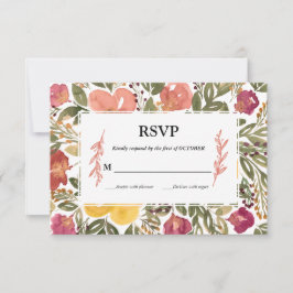 Botanische bloem-schilderende RSVP-kaart Kaart