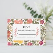 Botanische bloem-schilderende RSVP-kaart Kaart (Staand voorkant)