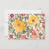 Botanische bloem-schilderende RSVP-kaart Kaart (Achterkant)