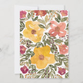 Botanische Bloem Schilderij Bruiloft Uitnodiging (Achterkant)