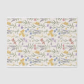  Botanische Bloem Stem Tekeningen Patroon Tissuepapier (Voorkant)