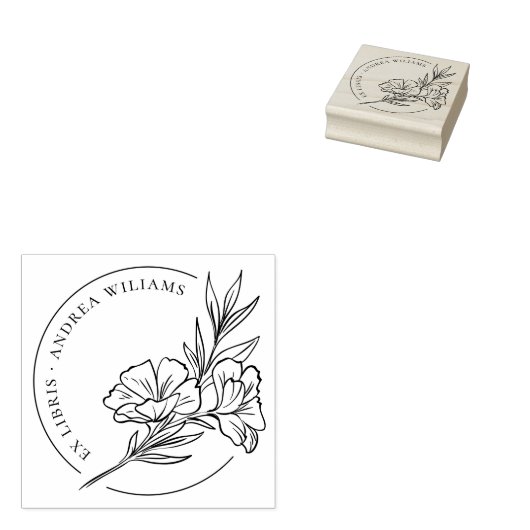 Botanische bloem uit de bibliotheek van Ex Libris Rubberstempel (Gestempeld)