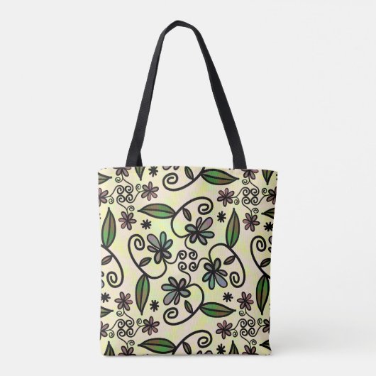 Botanische bloemblaadjes canvas tas (Achterkant)