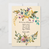 botanische bloemblaadjes crème bruiloft kaart (Achterkant)