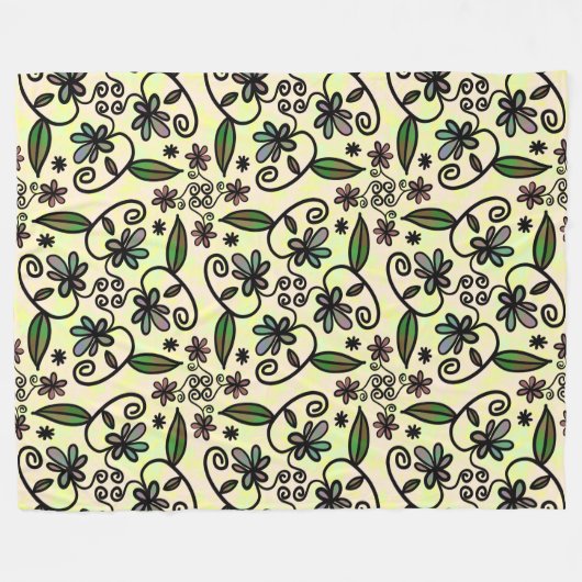 Botanische bloemblaadjes deken (Voorkant (Horizontaal))