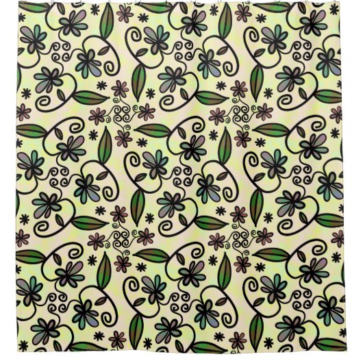 botanische bloemblaadjes douchegordijn (Voorkant)