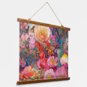 Botanische bloemblaadjes hangend wandkleed (Gebogen)