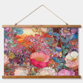 Botanische bloemblaadjes hangend wandkleed