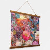 Botanische bloemblaadjes hangend wandkleed (Gebogen)