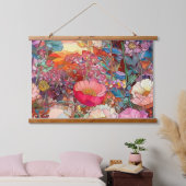 Botanische bloemblaadjes hangend wandkleed (Slaapkamer)