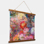 Botanische bloemblaadjes hangend wandkleed (Gebogen)