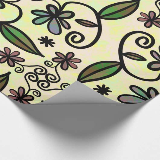 Botanische bloemblaadjes inpakpapier (Hoek)