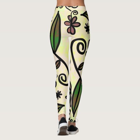 Botanische bloemblaadjes leggings (Achterkant)