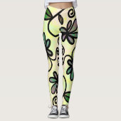 Botanische bloemblaadjes leggings (Voorkant)