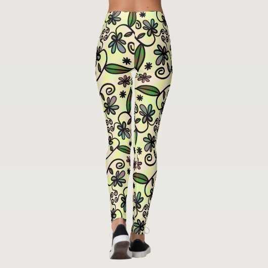 Botanische bloemblaadjes leggings (Achterkant)
