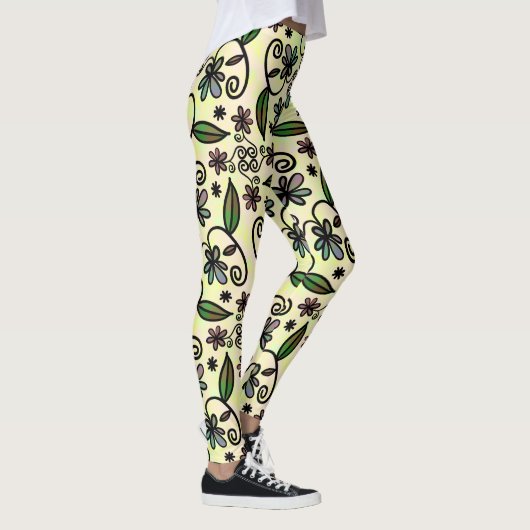 Botanische bloemblaadjes leggings (Rechts)