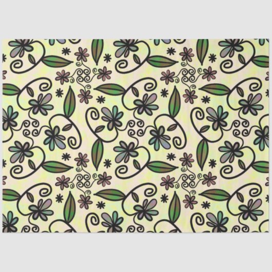 Botanische bloemblaadjes tissuepapier (Voorkant)