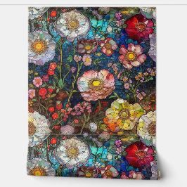 Botanische bloemblaadjes van glas behang