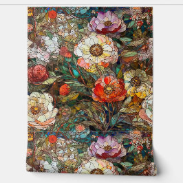 Botanische bloemblaadjes van glas behang