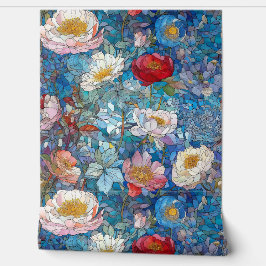 Botanische bloemblaadjes van glas behang