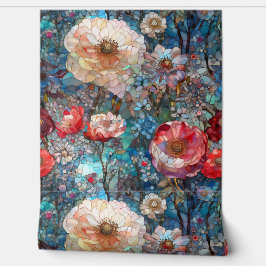 Botanische bloemblaadjes van glas behang