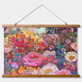 Botanische bloemblaadjes van glas hangend wandkleed