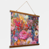 Botanische bloemblaadjes van glas hangend wandkleed (Gebogen)