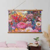 Botanische bloemblaadjes van glas hangend wandkleed (Slaapkamer)