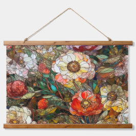 Botanische bloemblaadjes van glas hangend wandkleed