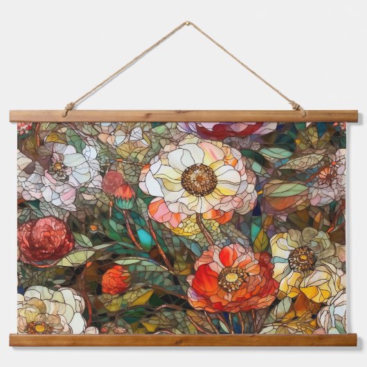 Botanische bloemblaadjes van glas hangend wandkleed (Voorkant)