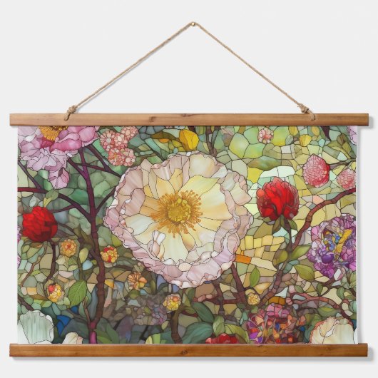 Botanische bloemblaadjes van glas hangend wandkleed (Voorkant)