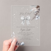 Botanische Bloemboog Winter Meisje Baby shower Acryl Uitnodigingen (Insitu (Draagbaar))