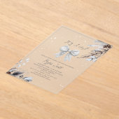 Botanische Bloemboog Winter Meisje Baby shower Acryl Uitnodigingen (Laagn)