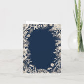 Botanische Bloemen 1 foto Navy Blue Merry Christma Feestdagen Kaart (Achterkant)