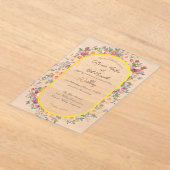 Botanische Bloemen Acryl Huwelijksuitnodiging Acryl Uitnodigingen (Laagn)