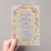 Botanische Bloemen Acryl Huwelijksuitnodiging Uitnodigingen (Insitu (Draagbaar))