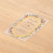 Botanische Bloemen Acryl Huwelijksuitnodiging Uitnodigingen (Laagn)