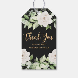 Botanische bloemen afstudeer bedank script cadeaulabel