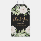 Botanische bloemen afstudeer bedank script cadeaulabel (Achterkant)