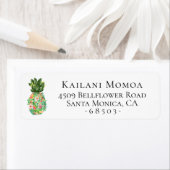 Botanische Bloemen Ananas Retouradres Etiket (Insitu)