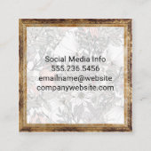 Botanische bloemen | ANTIEK LIJST Vierkante Visitekaartje (Achterkant)