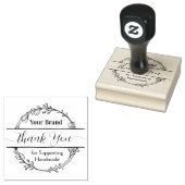 Botanische Bloemen Bedrijf Dank u Rubberstempel (Gestempeld)