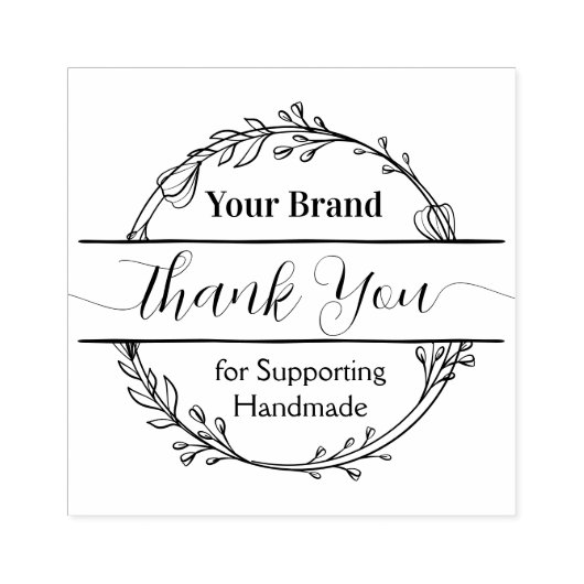 Botanische Bloemen Bedrijf Dank u Rubberstempel (Afrduk)