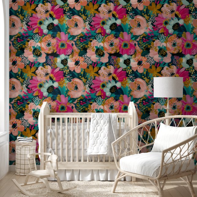 Botanische bloemen  behang (Kinderen)