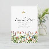 Botanische Bloemen Bewaar de Datum Uitnodiging (Staand voorkant)