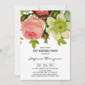 Botanische bloemen  Birthday Party Kaart (Voorkant)