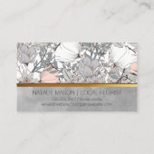 Botanische Bloemen Bloemen Goud Metaal Visitekaartje (Achterkant)