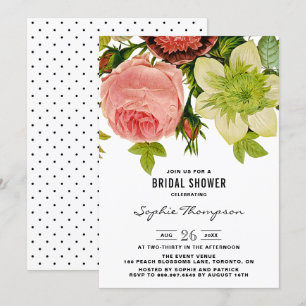 Botanische bloemen  Bridal Shower Invitation Kaart